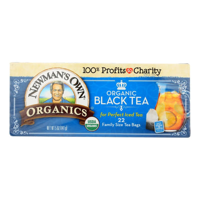 An image displaying Newman's Own Organics - Tea Black Family Size - Case Of 6 - 22 Ct by Newman's Own Organics