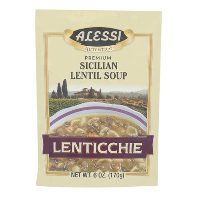 An image displaying Alessi - Sicilian Lentil Soup - Lenticchie - Case Of 6 - 6 Oz. by Alessi
