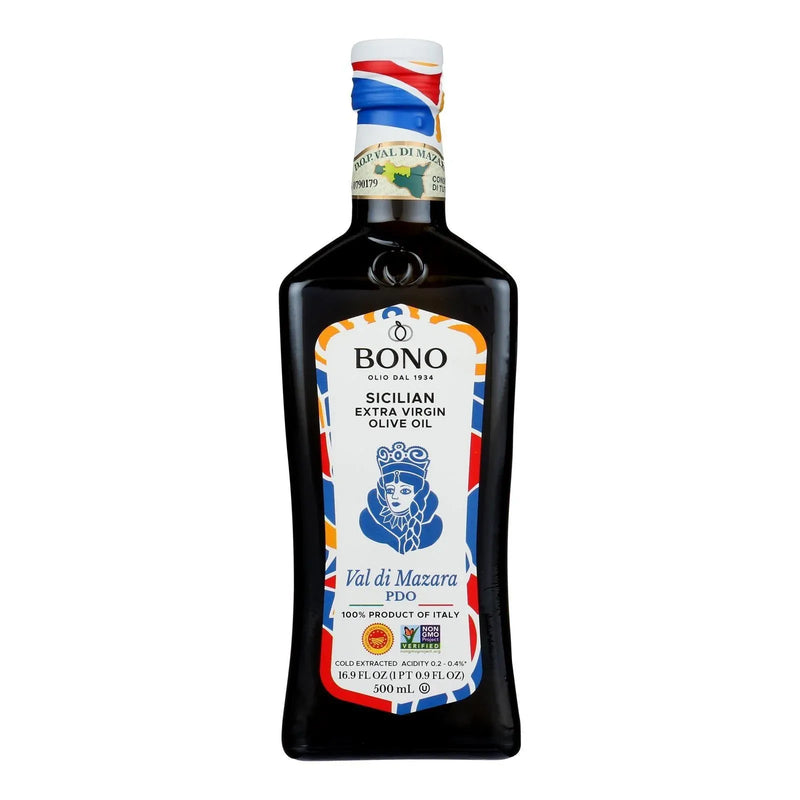 An image displaying Bono Sicilian Extra Virgin Olive Oil - Case Of 6 - 16.9 Ounce by Bono
