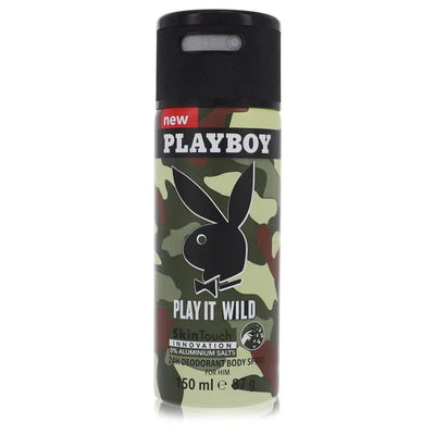 An image displaying Playboy Play It Wild by Playboy Deodorant Spray 5 oz for Men by Playboy
