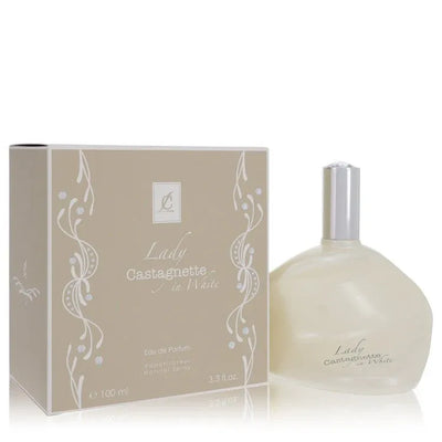 An image displaying Lady Castagnette In White by Lulu Castagnette Eau De Parfum Spray 3.3 oz for Women by Lulu Castagnette