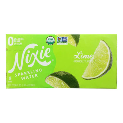 An image displaying Nixie Sparkling Water - Sparkling Water Lime - Case Of 3 - 8/12 Ounce by Nixie Sparkling Water