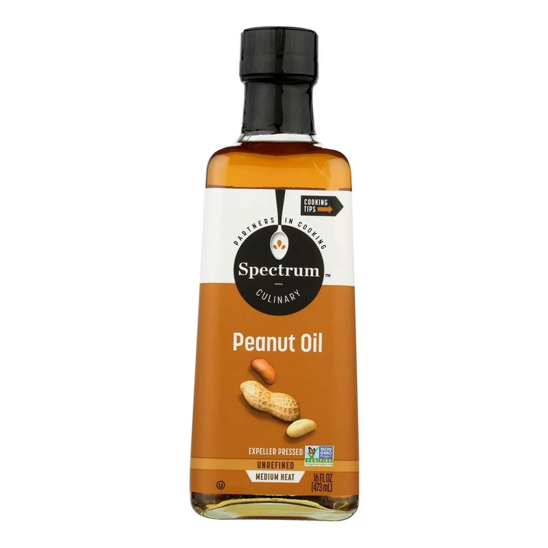 An image displaying Spectrum Naturals Unrefined Peanut Oil - Case Of 12 - 16 Ounce by Spectrum Naturals