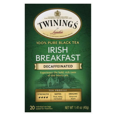 Twinings Tea Breakfast Tea - Irish Decaf - Case Of 6 - 20 Bags - Orca Market