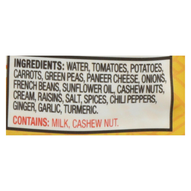 Tasty Bite Entrees - Indian Cuisine - Jaipur Vegetables - 10 Oz - Case Of 6 - Orca Market