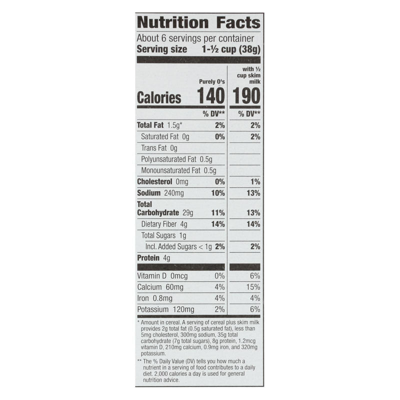 Cascadian Farm Cereal - Organic - Purely Os - 8.6 Ounce - Case Of 12