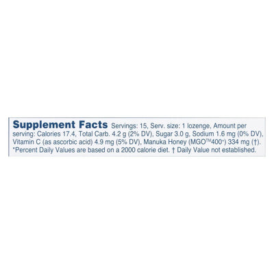 An image displaying Manuka Health - Lozenges Honey Mgo 400+ Blkcrnt - 1 Each 1-15 Count by Manuka Health