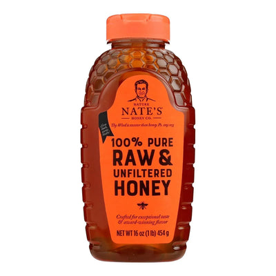 An image displaying Nature Nate's Raw & Unfiltered Honey - Case Of 6 - 16 Ounce by Nature Nate's