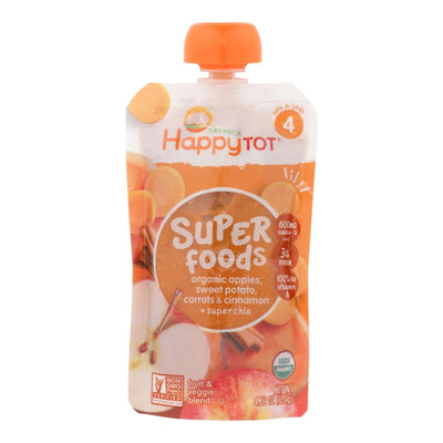 Happy Baby Happytot Organic Superfoods Sweet Potato Apple Carrot And Cinnamon - 4.22 Ounce - Case Of 16