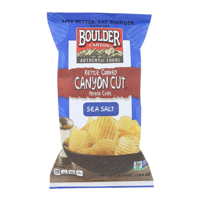 Boulder Canyon - Kettle Cooked Canyon Cut Potato Chips -natural - Case Of 12 - 6.5 Oz - Orca Market