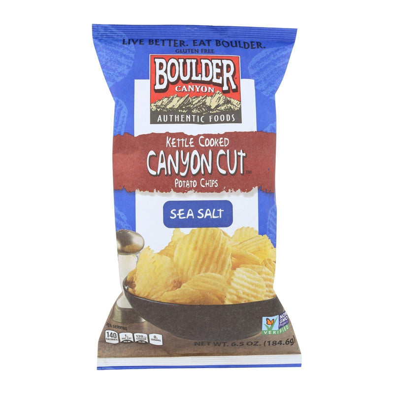 Boulder Canyon - Kettle Cooked Canyon Cut Potato Chips -natural - Case Of 12 - 6.5 Oz - Orca Market