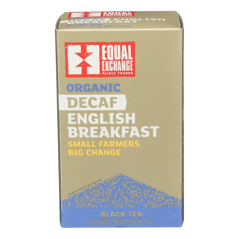 Equal Exchange Organic Decaf Black Tea - English Breakfast - Case Of 6 - 20 Bags - Orca Market