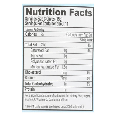 An image displaying Santa Barbara Pitted Olives - Large Black - Case Of 12 - 5.75 Ounce. by Santa Barbara Olive Co.