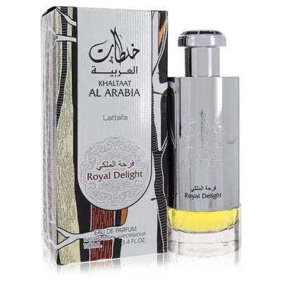 An image displaying Khaltat Al Arabia Delight by Lattafa Eau De Parfum Spray 3.4 oz for Women by Lattafa
