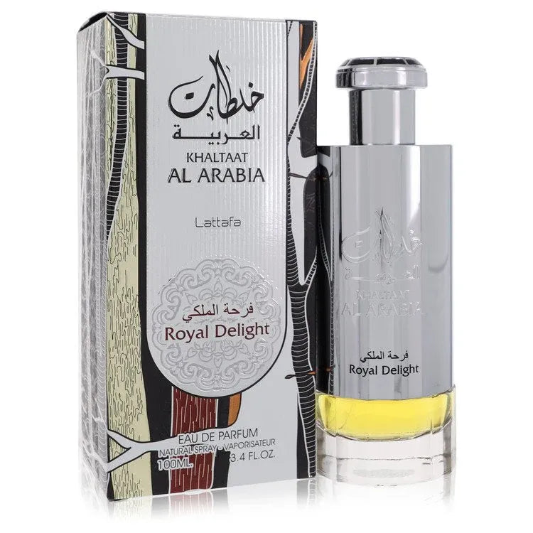 An image displaying Khaltat Al Arabia Delight by Lattafa Eau De Parfum Spray 3.4 oz for Women by Lattafa