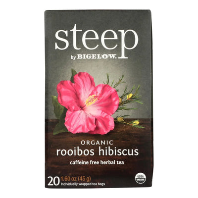An image displaying Steep By Bigelow Organic Rooibos Hibiscus Tea - Case Of 6 - 20 Bags by Steep By Bigelow