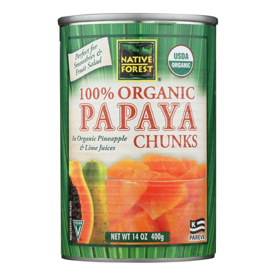 An image displaying Native Forest Organic Chunks - Papaya - Case Of 6 - 14 Oz. by Native Forest