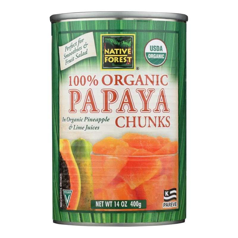 An image displaying Native Forest Organic Chunks - Papaya - Case Of 6 - 14 Oz. by Native Forest