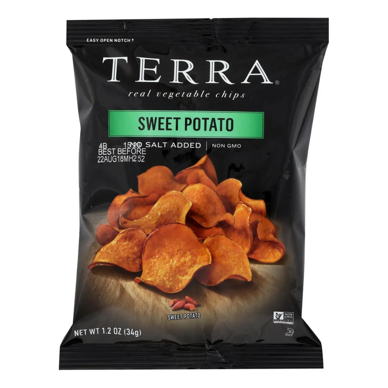 An image displaying Terra Chips Sweet Potato Chips - Case Of 24 - 1.2 Ounce by Terra Chips