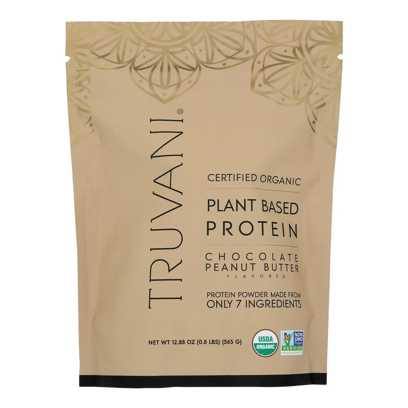 An image displaying Truvani - Protein Powder Peanut Butter Chocolate - 1 Each-12.88 Ounce by Truvani