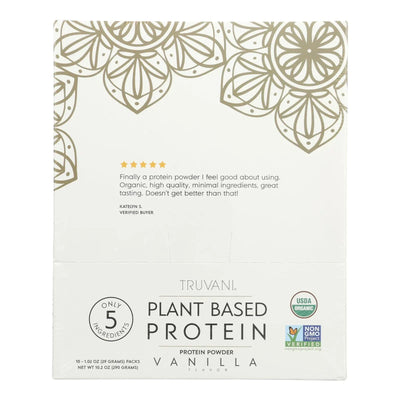 An image displaying Truvani - Protein Powder Vanilla 10 Pack - 1 Each-10/1.02z by Truvani
