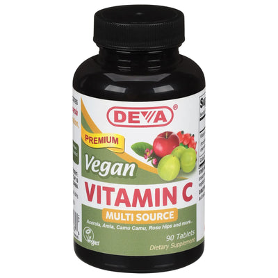An image displaying Deva Vegan Vitamins - Vitamin C Vegan Mlti Srce - 1 Each 1-90 Tab by Deva Vegan Vitamins