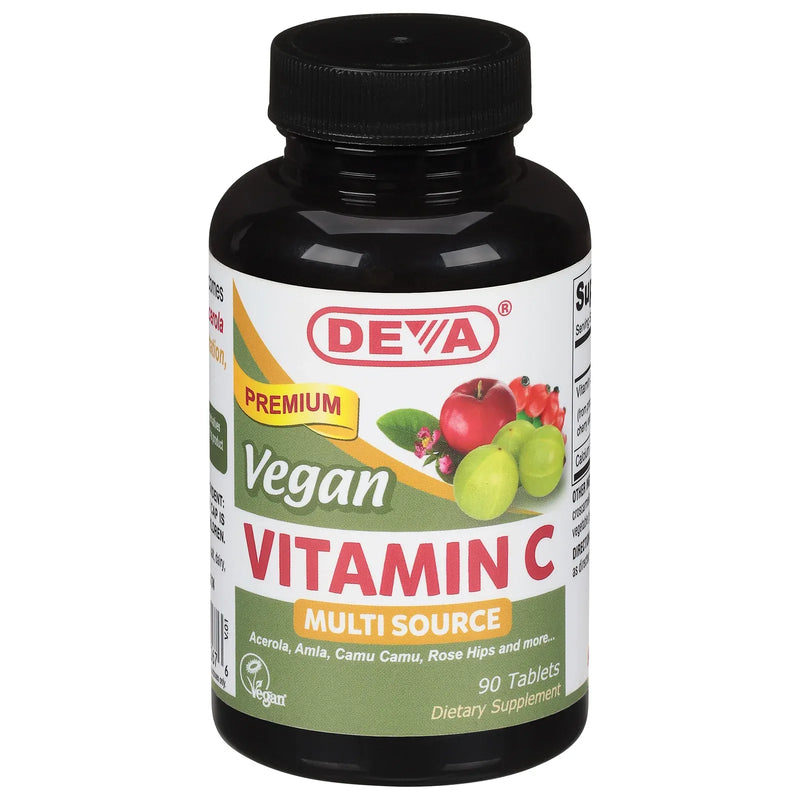 An image displaying Deva Vegan Vitamins - Vitamin C Vegan Mlti Srce - 1 Each 1-90 Tab by Deva Vegan Vitamins