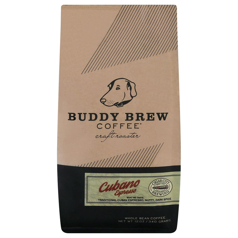 Buddy Brew - Coffee Whole Bean Cubano Espresso - Case Of 6-12 Ounce