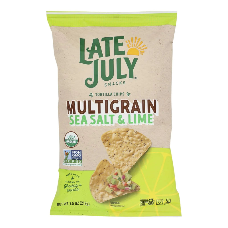 Late July Snacks - Tort Chips Multigrain Sea Salt & Lime - Case Of 12-7.5 Ounce