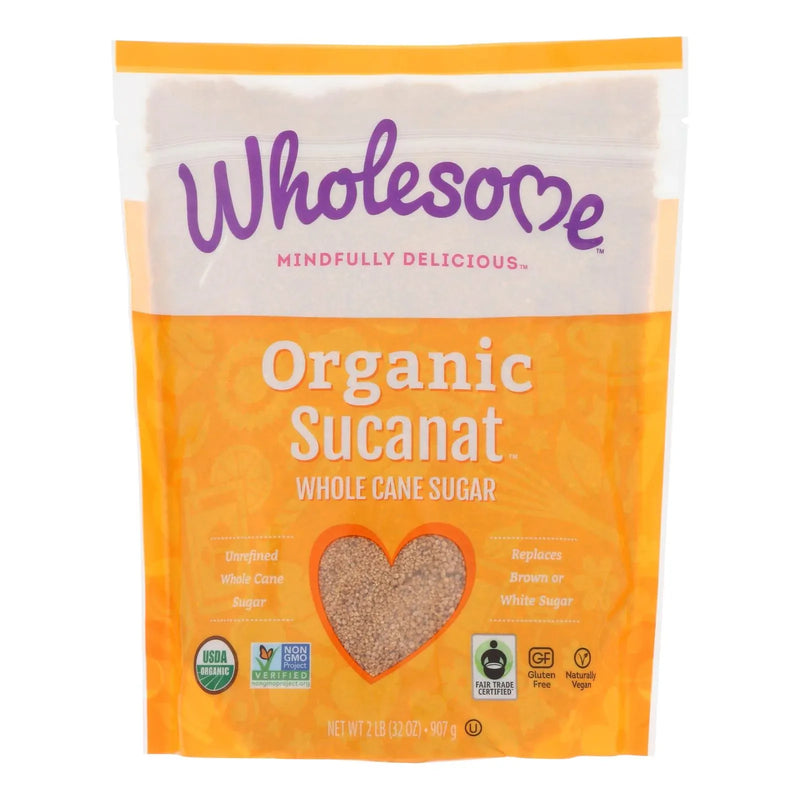 An image displaying Wholesome Sweeteners Dehydrated Cane Juice - Organic - Sucanat - 2 Lbs - Case Of 12 by Wholesome