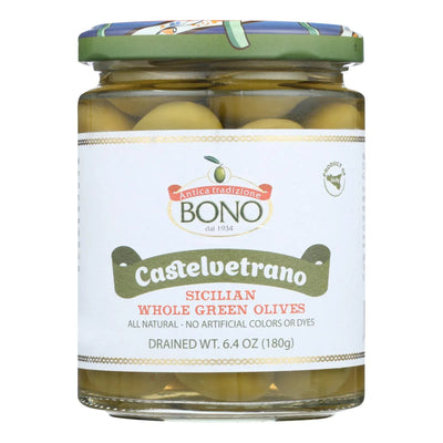 An image displaying Bono - Olives Whole Green - Case Of 6-6.4 Ounce by Bono