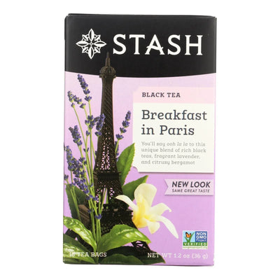 An image displaying Stash Tea Black Tea - Breakfast In Paris - Case Of 6 - 18 Bags by Stash Tea