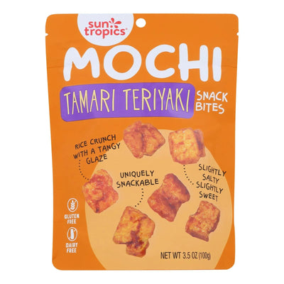 An image displaying Sun Tropics® Mochi Rice Bites Tamari Soy Sauce, Tamari Soy Sauce - Case Of 12 - 3.50 Ounce by Sun Tropics