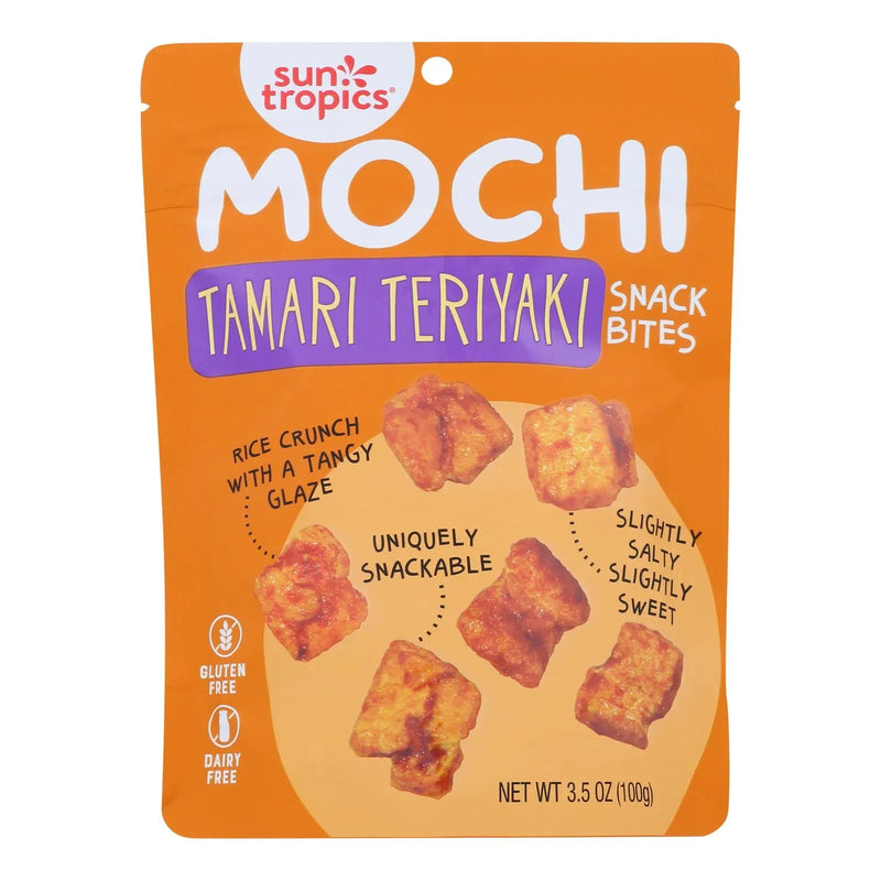 An image displaying Sun Tropics® Mochi Rice Bites Tamari Soy Sauce, Tamari Soy Sauce - Case Of 12 - 3.50 Ounce by Sun Tropics