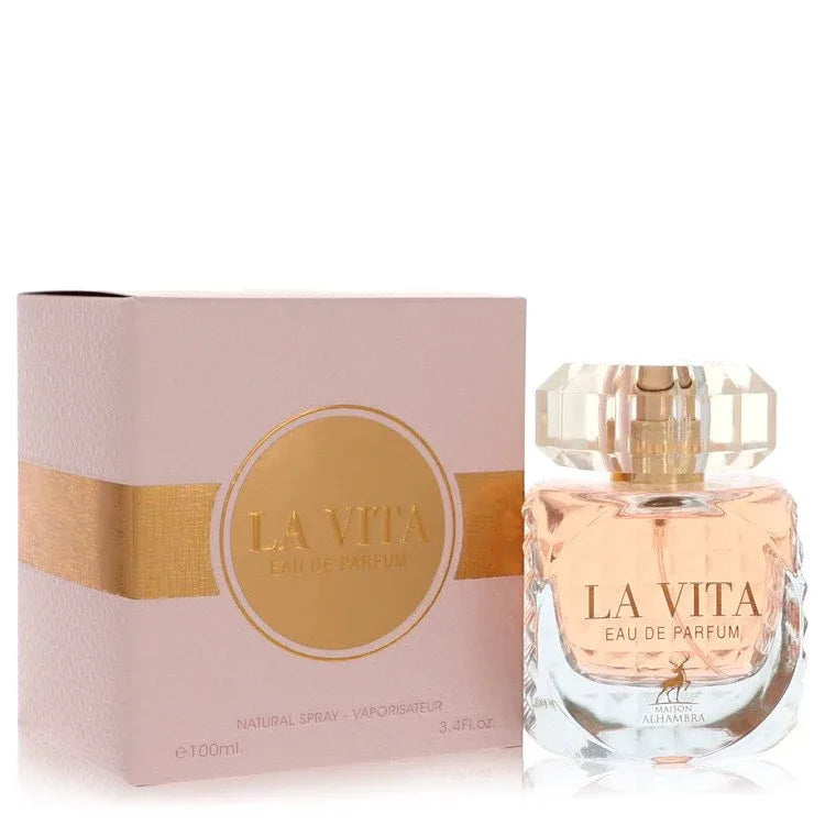 An image displaying La Vita by Maison Alhambra Eau De Parfum Spray 3.4 oz for Women by Maison Alhambra