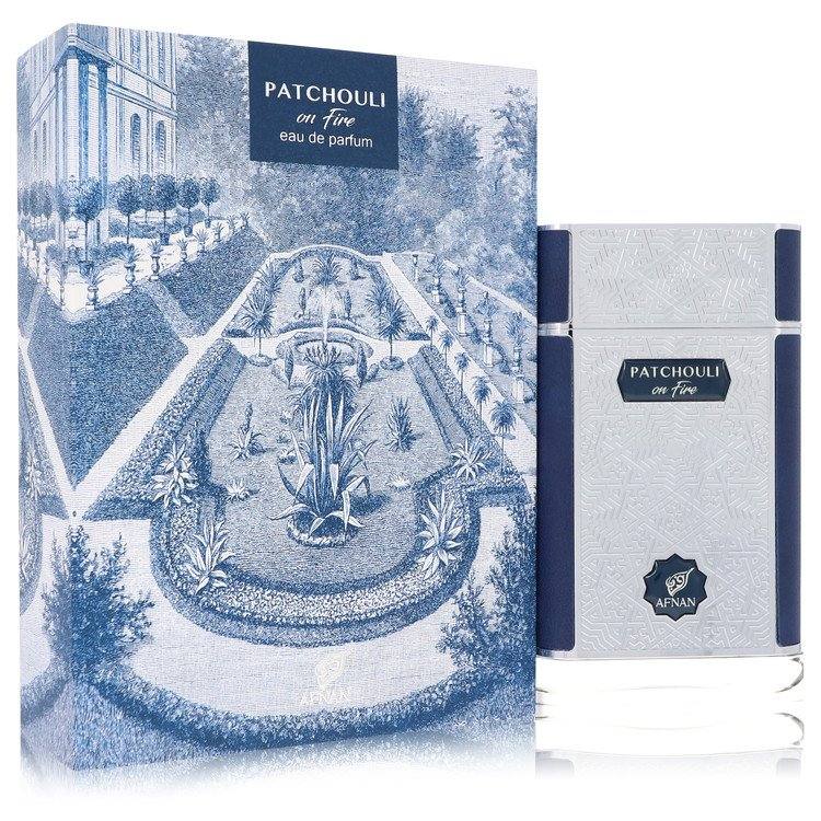 An image displaying Afnan Patchouli On Fire by Afnan Eau De Parfum Spray 2.7 oz for Men by Afnan