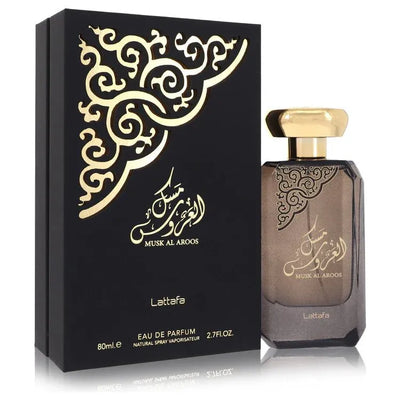 An image displaying Lattafa Musk Al Aroos by Lattafa Eau De Parfum Spray 2.7 oz for Women by Lattafa