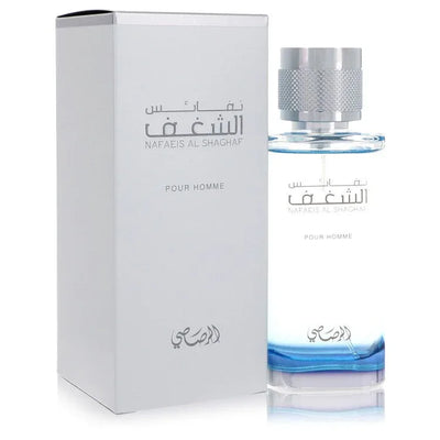 An image displaying Rasasi Nafaeis Al Shaghaf by Rasasi Eau De Parfum Spray 3.4 oz for Men by Rasasi