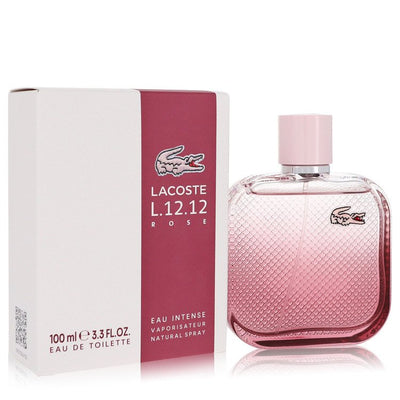 An image displaying Lacoste Eau De Lacoste L.12.12 Rose Eau Intense by Lacoste Eau De Toilette Spray 3.3 oz for Women by Lacoste