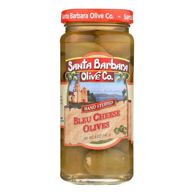 An image displaying Santa Barbara Stuffed Olives - Bleu Cheese - Case Of 6 - 5 Ounce. by Santa Barbara Olive Co.