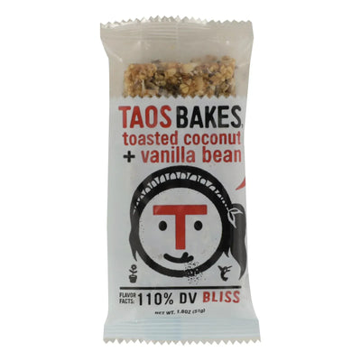 An image displaying Taos Bakes - Bar Tsted Cocont Vanilla Bean - Case Of 12 - 1.8 Ounce by Taos Bakes