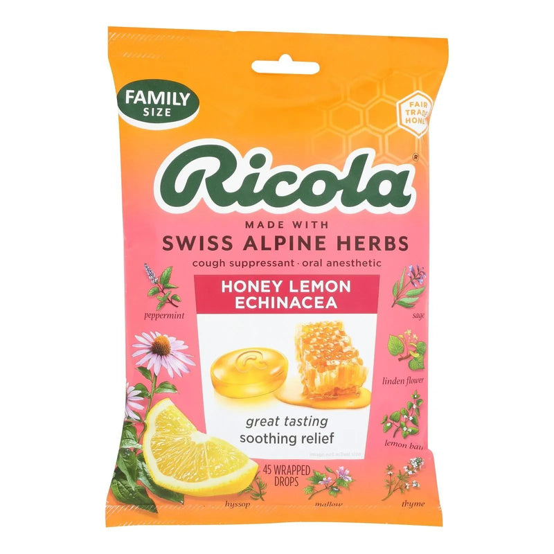 An image displaying Ricola - Cough Drop Ech Honey Lemon - Case Of 6-45 Count by Ricola