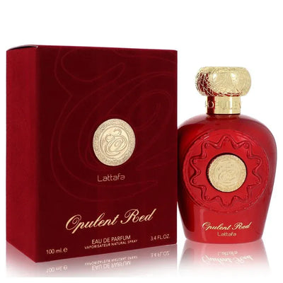 An image displaying Lattafa Opulent Red by Lattafa Eau De Parfum Spray 3.4 oz for Women by Lattafa