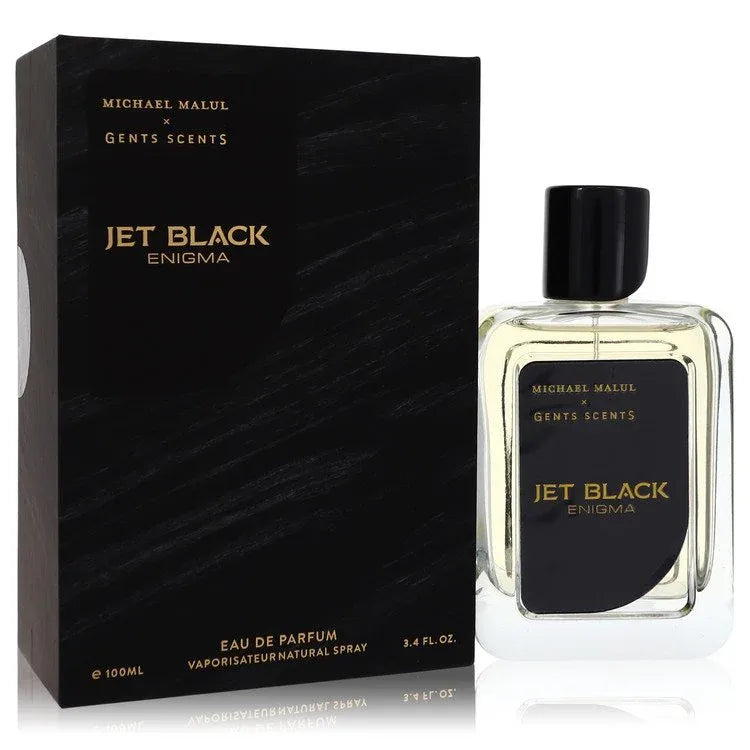 An image displaying Jet Black Enigma by Michael Malul Eau De Parfum Spray 3.4 oz for Men by Michael Malul