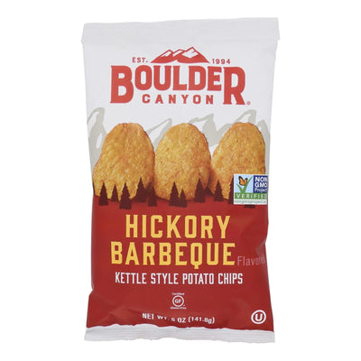 An image displaying Boulder Canyon - Kettle Chips - Hickory Barbeque - Case Of 12 - 5 Ounce. by Boulder Canyon Natural Foods