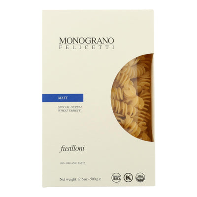An image displaying Monograno - Matt Organic Fusilloni - Case Of 8 - 17.64 Oz by Monograno