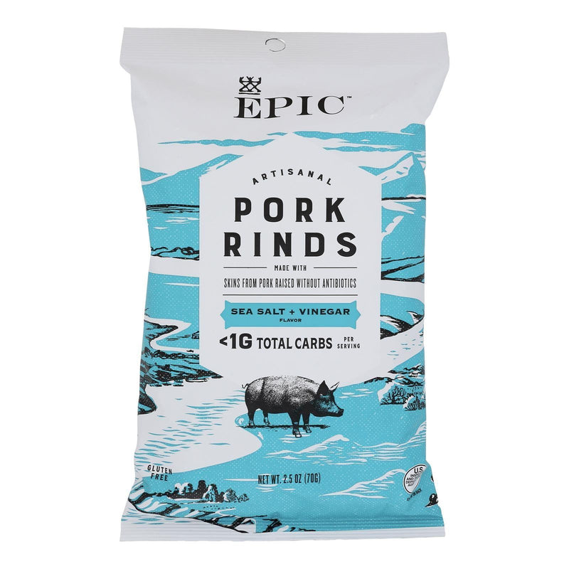 Epic - Pork Rinds Sea Salt Vinegar - Case Of 12-2.5 Ounce