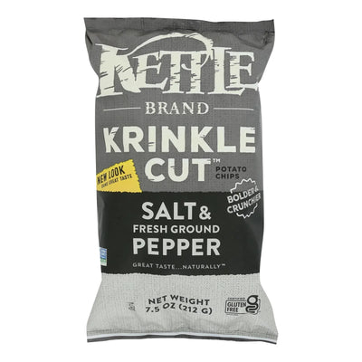 An image displaying Kettle Brand - Krinkle Chps Slt&frsh Pepper - Case Of 12-7.5 Ounce by Kettle Brand