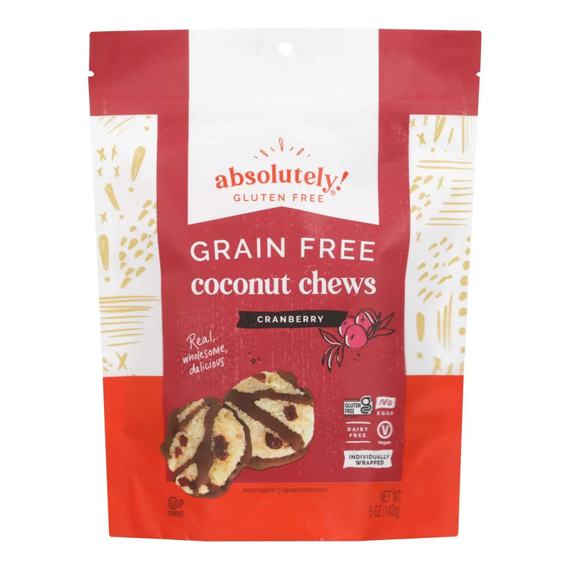 An image displaying Absolutely Gluten Free Chews - Coconut - Cranberry - Gluten Free - Case Of 12 - 5 Ounce by Absolutely Gluten Free