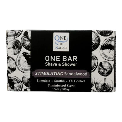 An image displaying One With Nature - One Bar Stimulatng Sndlwd - Case Of 3-3.5 Ounce by One With Nature